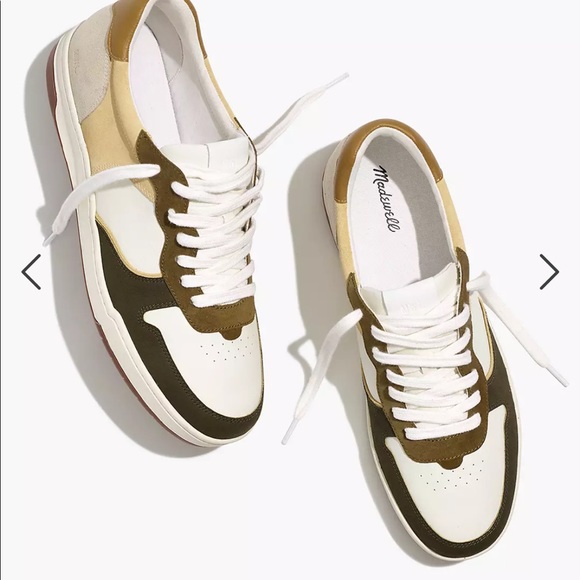 NWT Madewell Court Sneakers in suede and leather green and brown (SOLDOUT) - Picture 4 of 5